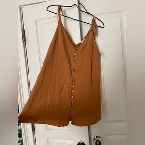 Burnt orange button up dress